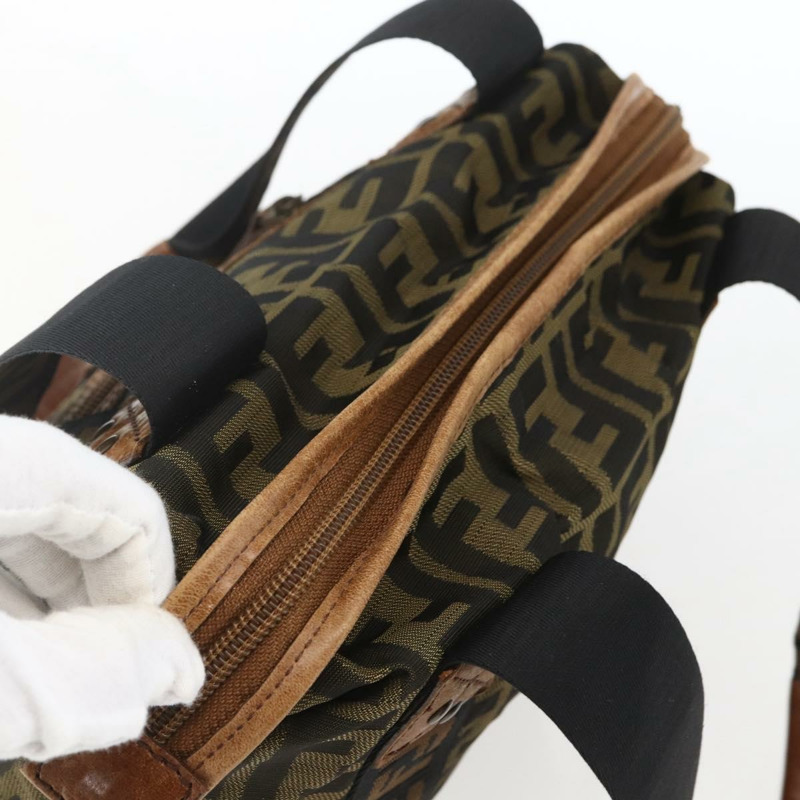 【日本直送】FENDI Zucca帆布手提包 黑色棕色 正品 ki6340-5