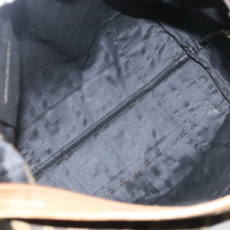【日本直送】FENDI Zucca帆布手提包 黑色棕色 正品 ki6340-10