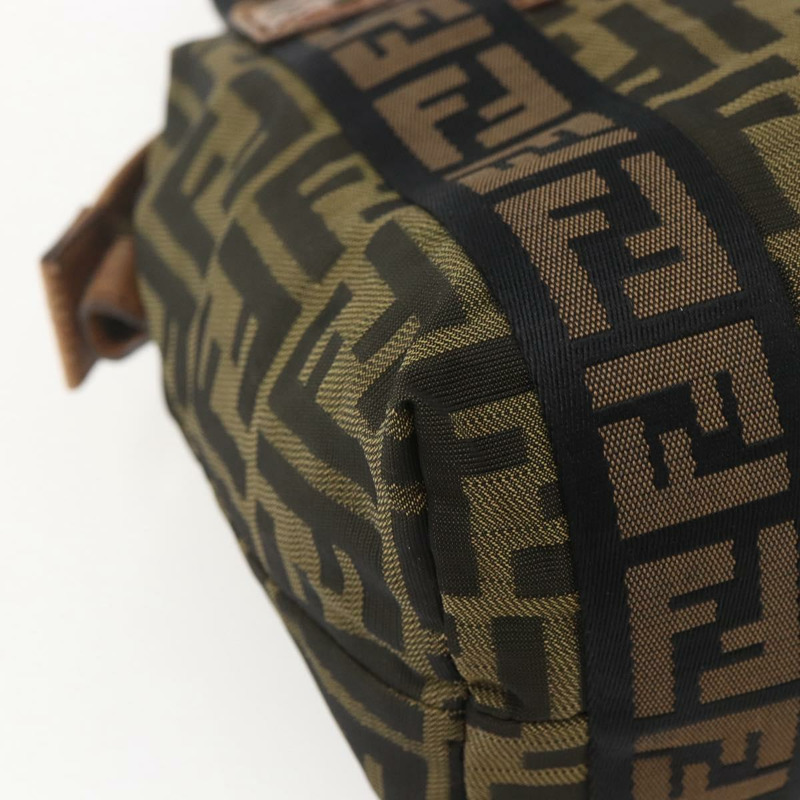 【日本直送】FENDI Zucca帆布手提包 黑色棕色 正品 ki6340-13