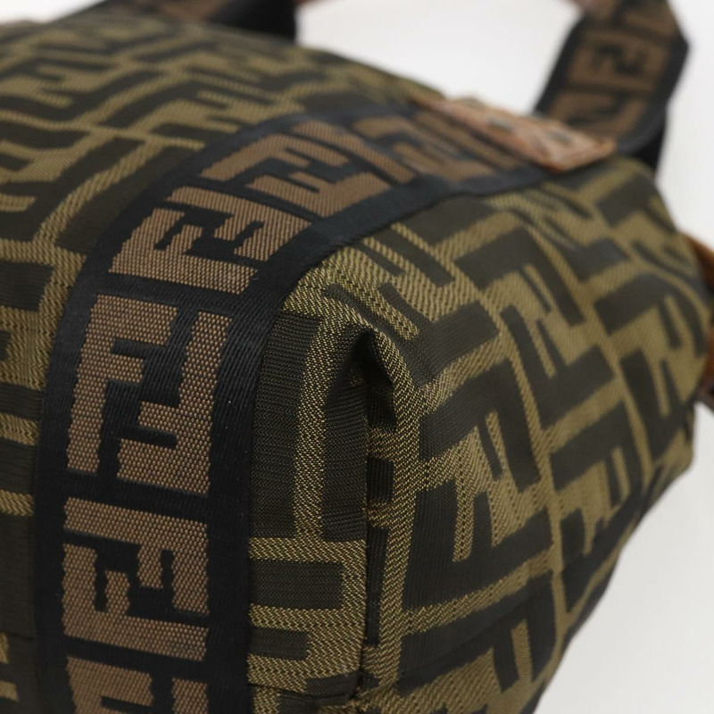 【日本直送】FENDI Zucca帆布手提包 黑色棕色 正品 ki6340-14