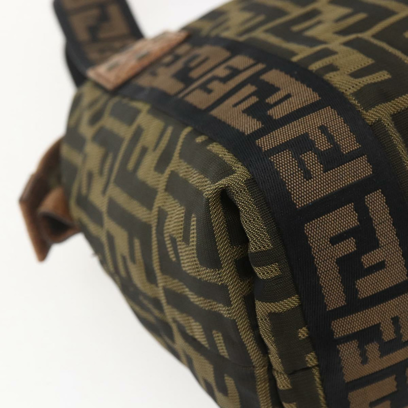 【日本直送】FENDI Zucca帆布手提包 黑色棕色 正品 ki6340-15