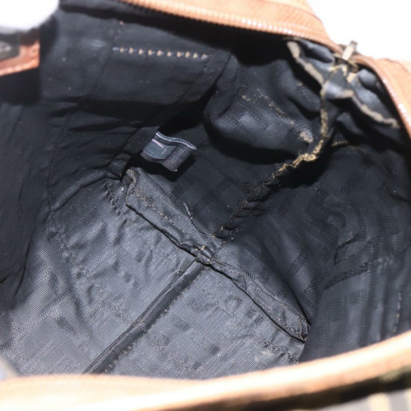 【日本直送】FENDI Zucca帆布手提包 黑色棕色 正品 ki6340-17