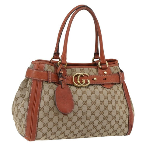 GUCCI GG帆布手提包 米色 金色 247183 正品 mr1815