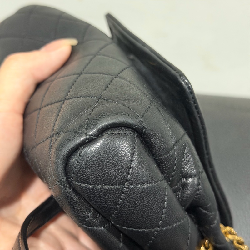 Ysl • Nolita 經典黑金羊皮手袋 全配有盒-16