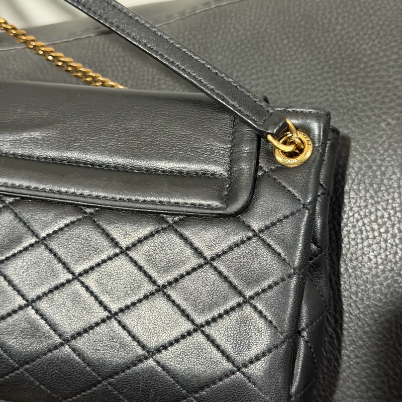 Ysl • Nolita 經典黑金羊皮手袋 全配有盒-19
