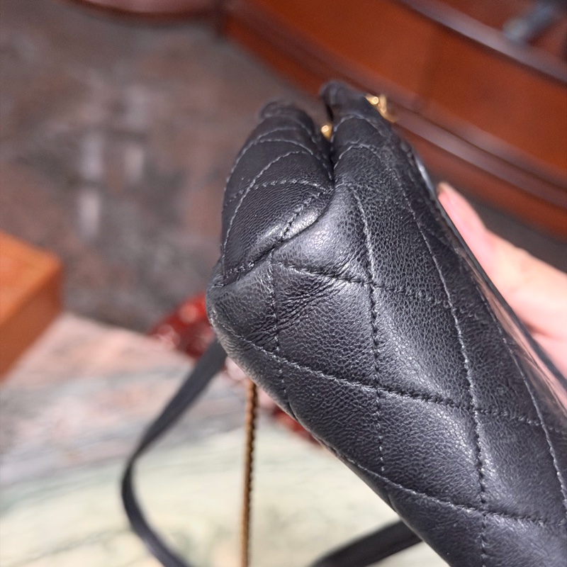 Ysl • Nolita 經典黑金羊皮手袋 全配有盒-21