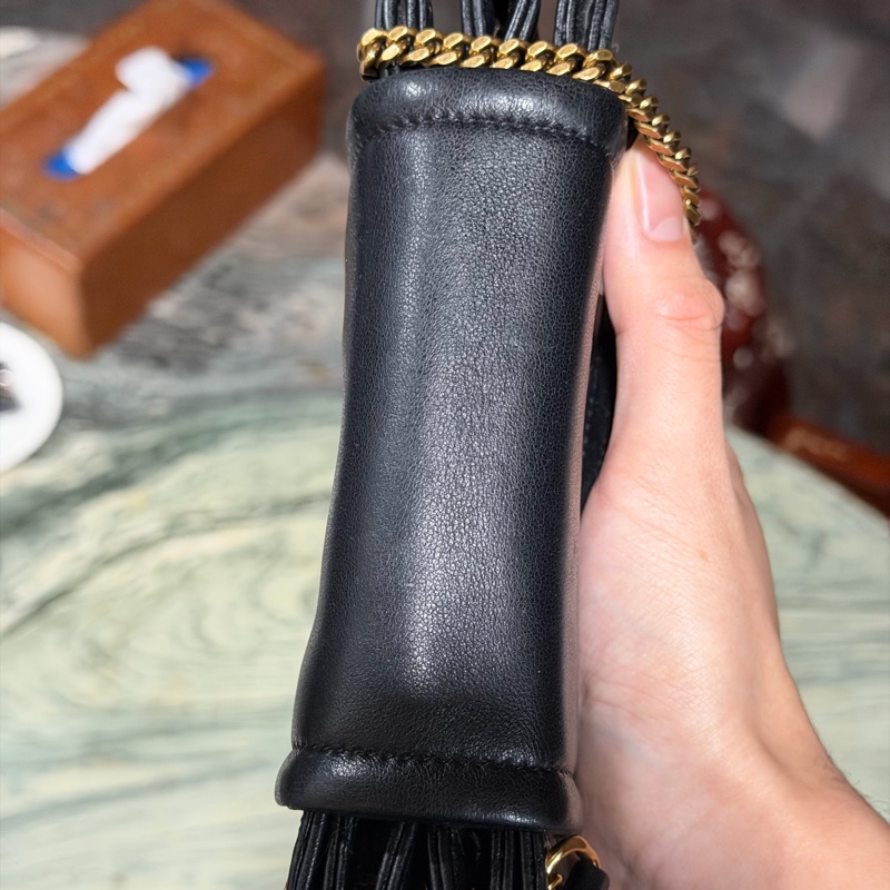 Ysl • Nolita 經典黑金羊皮手袋 全配有盒-22