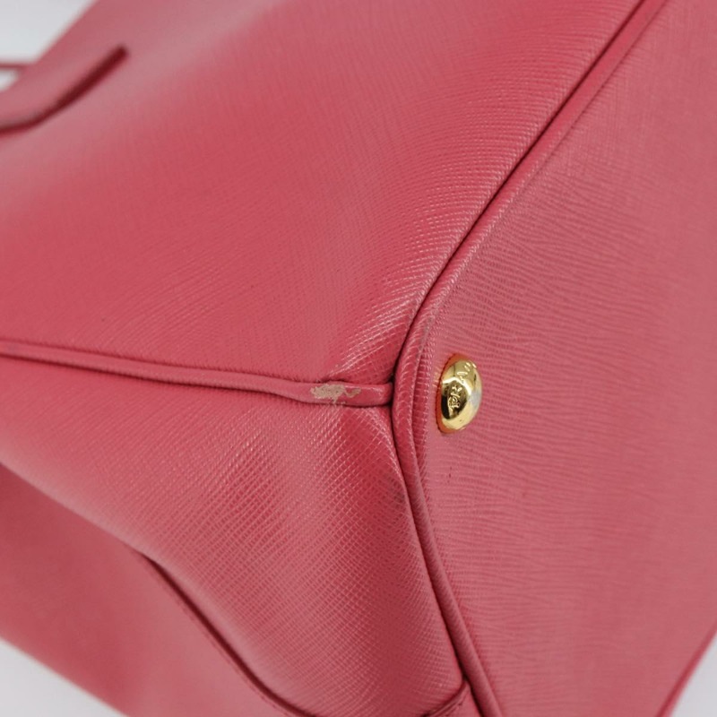 【日本直送】PRADA Galleria 手提包 Safiano 皮革 粉紅色 金色裝飾 正品 yk19919-7