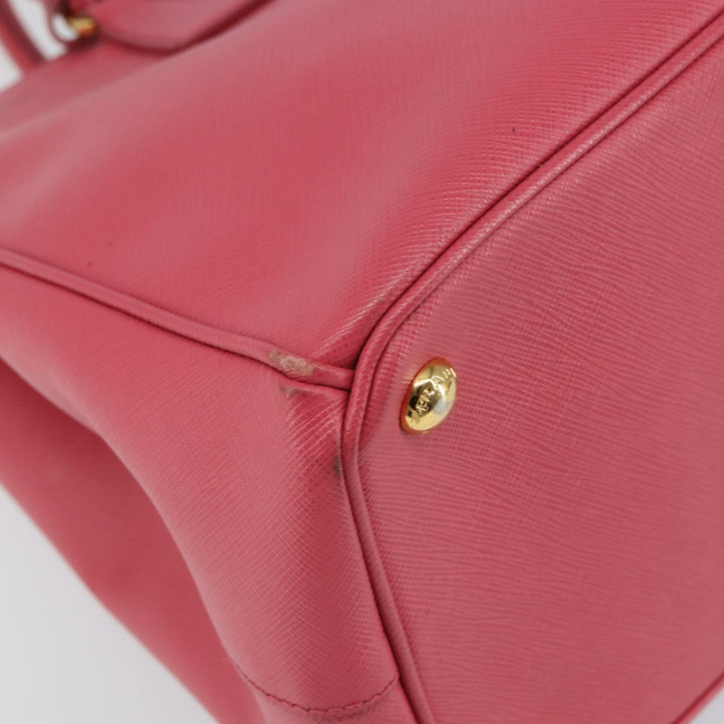 【日本直送】PRADA Galleria 手提包 Safiano 皮革 粉紅色 金色裝飾 正品 yk19919-15