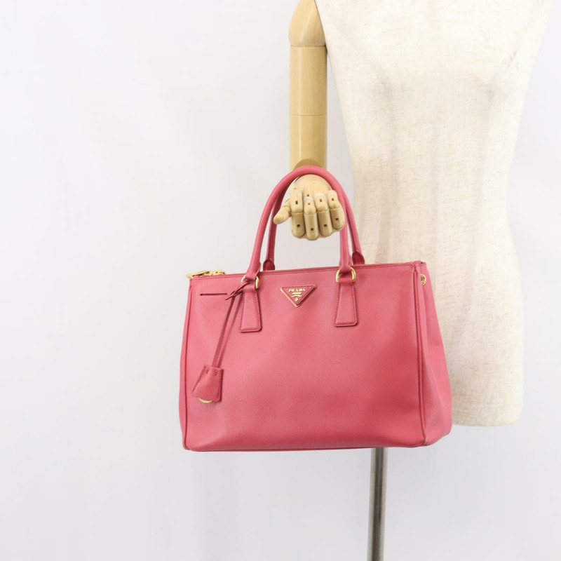 【日本直送】PRADA Galleria 手提包 Safiano 皮革 粉紅色 金色裝飾 正品 yk19919-27
