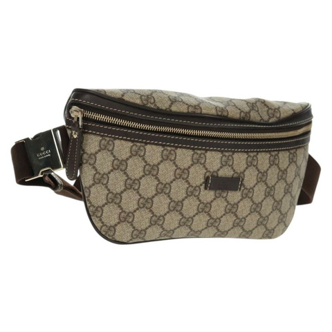 GUCCI GG Supreme 斜背包 PVC 米色 233269 正品 yk19963V