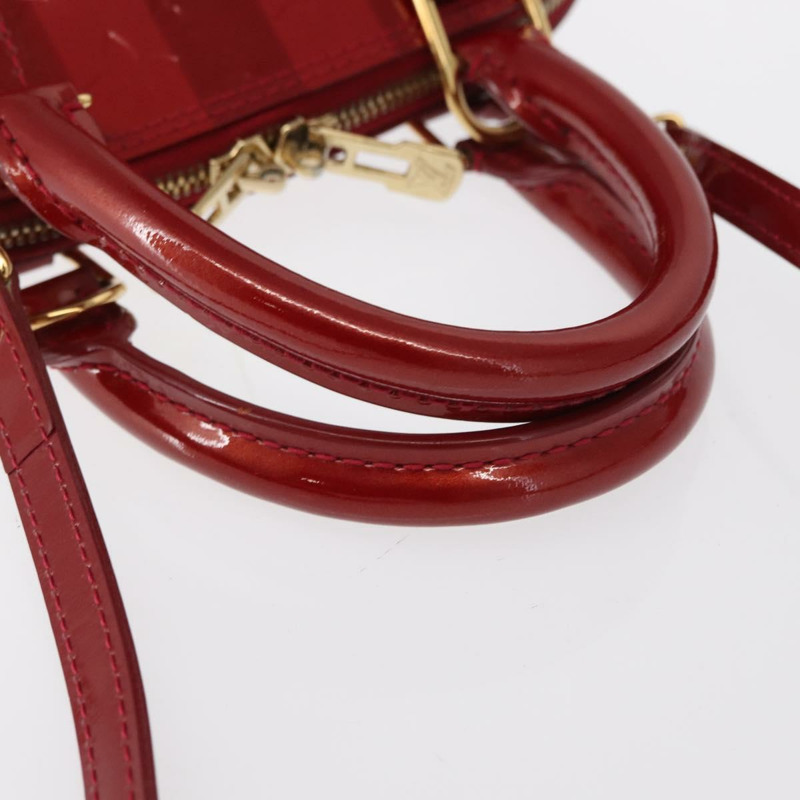 【日本直送】路易威登 Vernis Rayure Alma BB 包 2way Pomme D'amour M91593 正品 164156-7