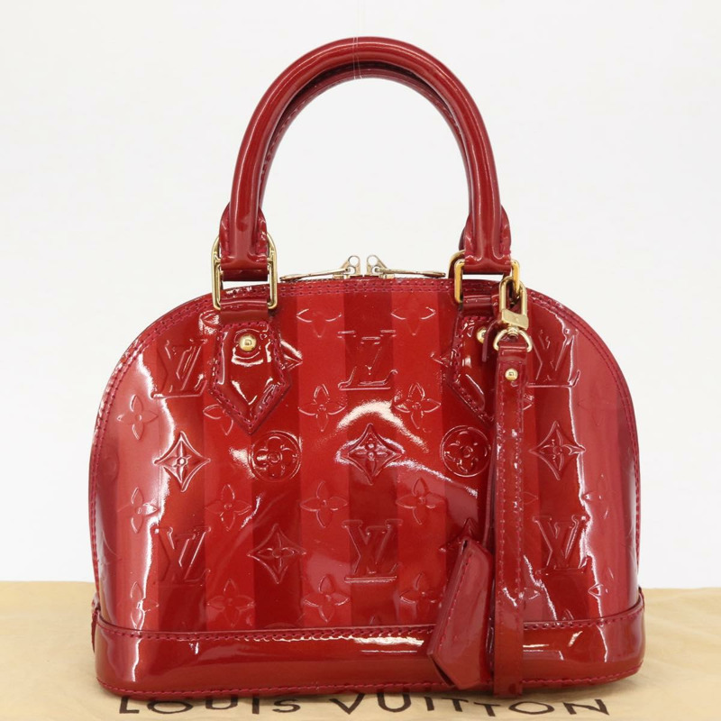 【日本直送】路易威登 Vernis Rayure Alma BB 包 2way Pomme D'amour M91593 正品 164156-11