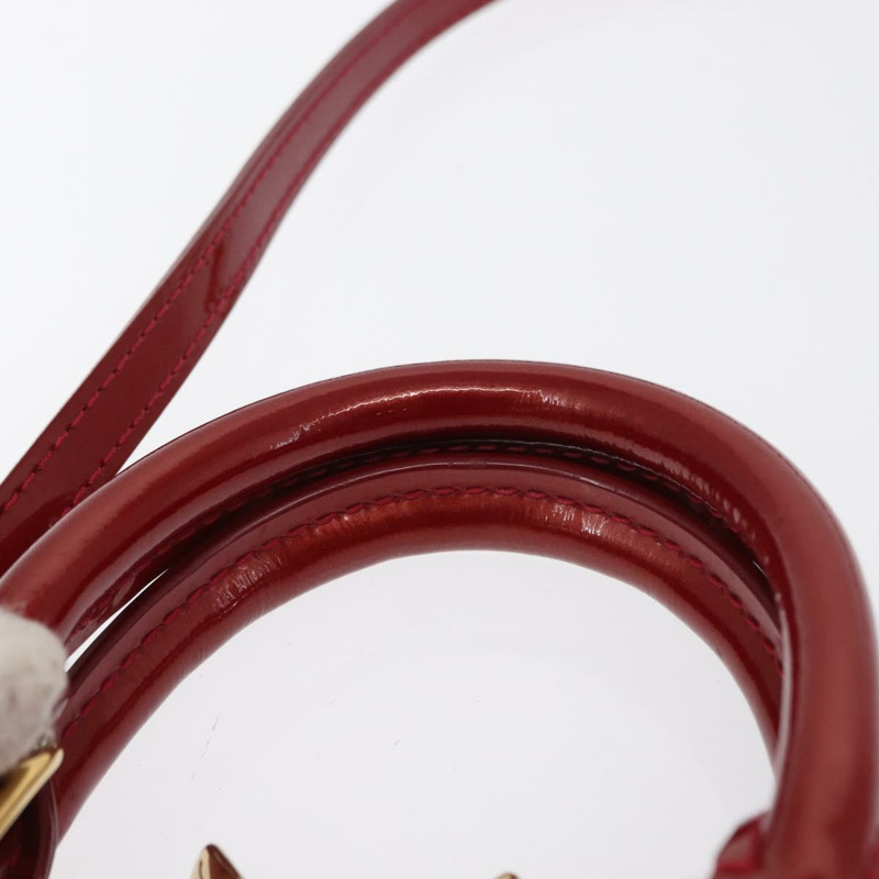 【日本直送】路易威登 Vernis Rayure Alma BB 包 2way Pomme D'amour M91593 正品 164156-13