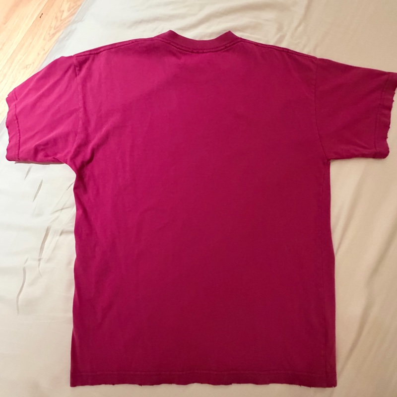 99成新 ｜BALENCIAGA 桃紅X藍 草寫Logo T-shirt 短袖/ S-3