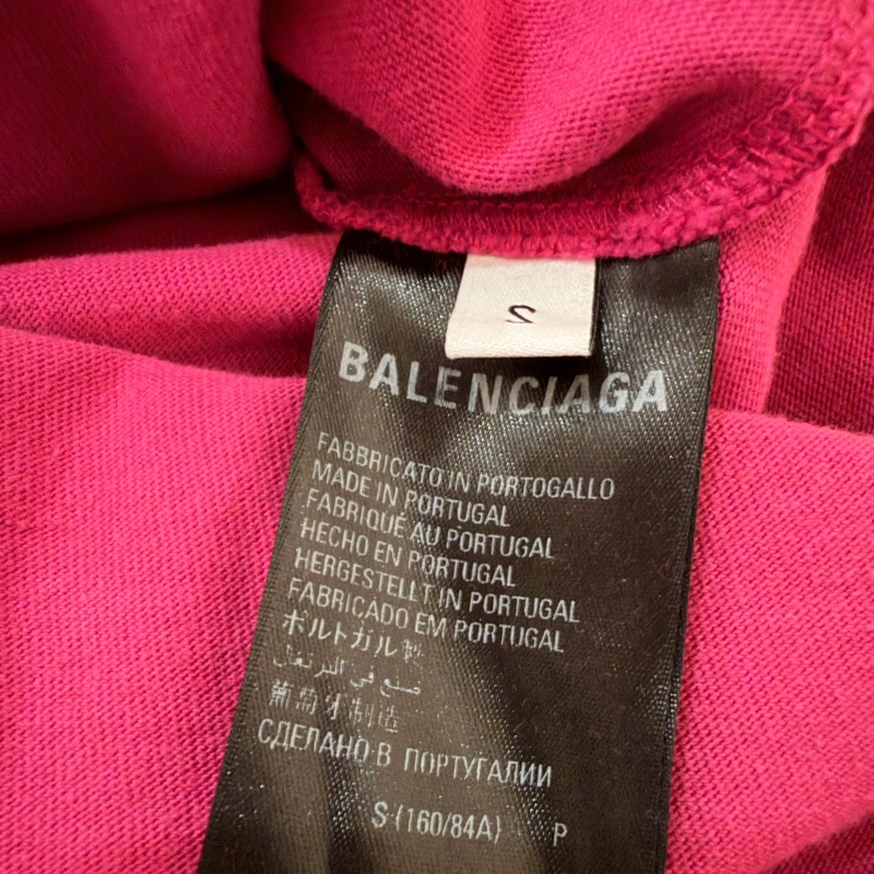 99成新 ｜BALENCIAGA 桃紅X藍 草寫Logo T-shirt 短袖/ S-8