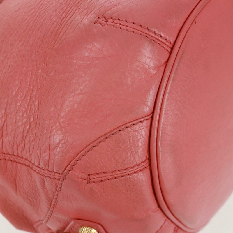 【日本直送】BALENCIAGA 巨型迷你絨球手提包 皮革 2way 粉金配色 正品 161592V-16