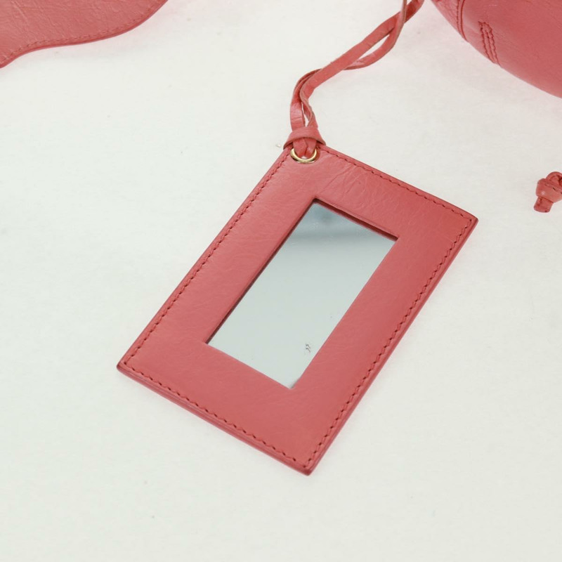 【日本直送】BALENCIAGA 巨型迷你絨球手提包 皮革 2way 粉金配色 正品 161592V-18