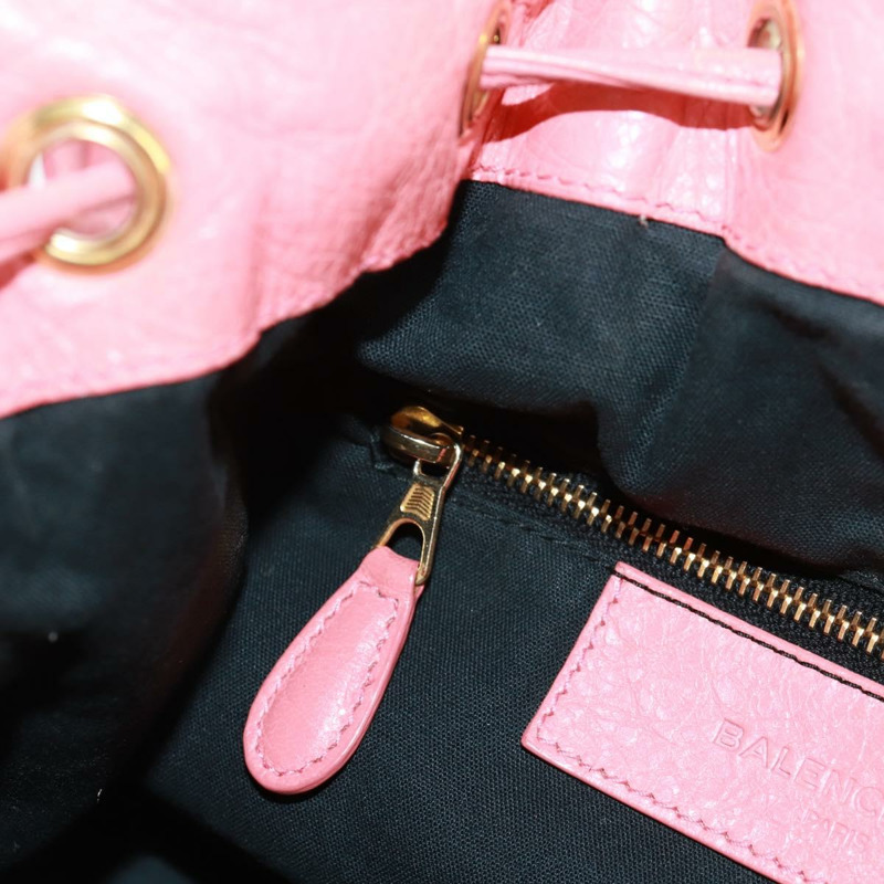 【日本直送】BALENCIAGA 巨型迷你絨球手提包 皮革 2way 粉金配色 正品 161592V-25