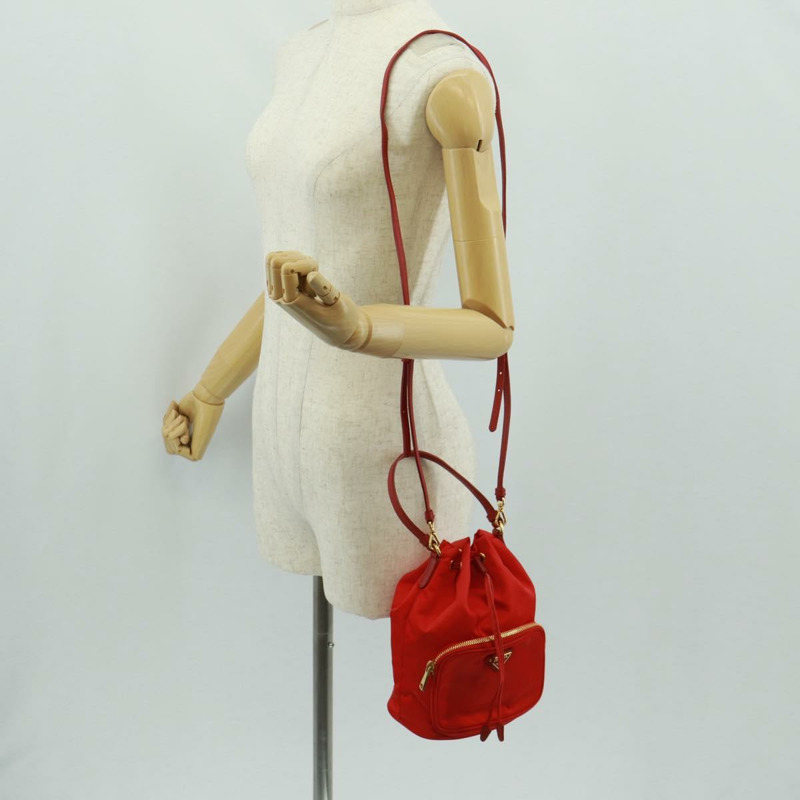 【日本直送】PRADA 單肩包 尼龍 2way 紅色金色 Auth 161489V-27