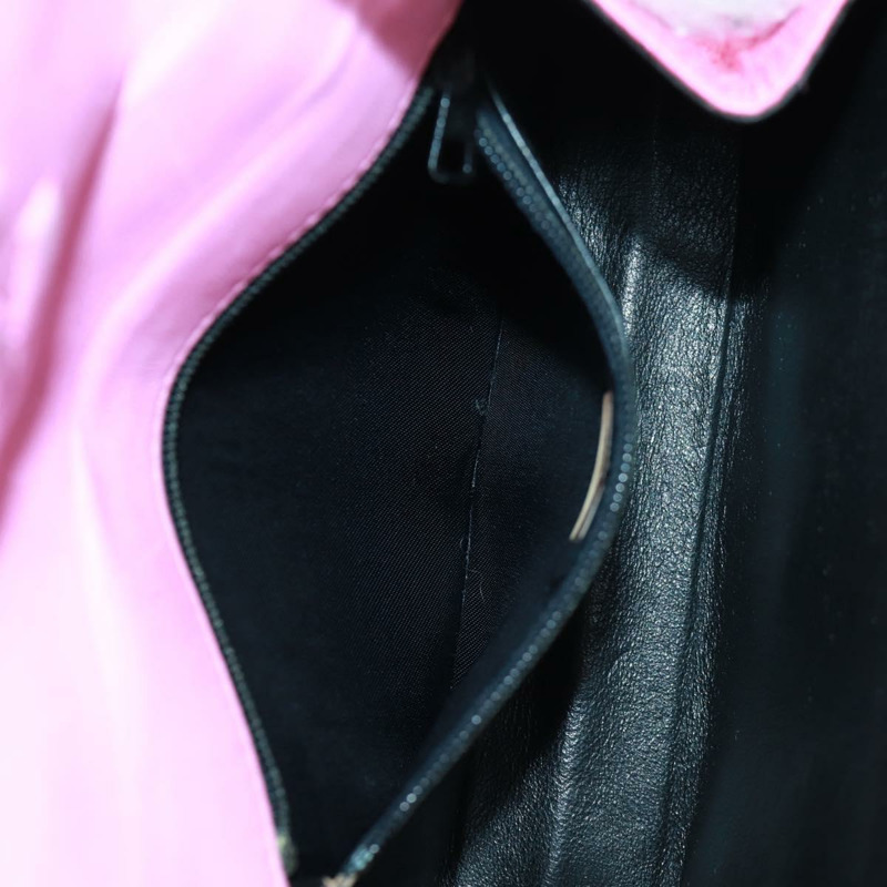 【日本直送】香奈兒 (CHANEL) 絎縫鏈條山茶花單肩包 棉質粉紅金色雙C標誌 Auth 161522V-24