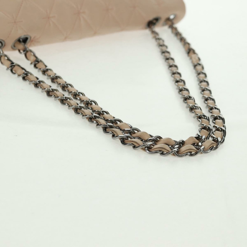 【日本直送】香奈兒 Chain Matelasse 2.55 單肩包，羊皮材質，粉紅色，銀色雙C標誌，正品編號 161670V-6