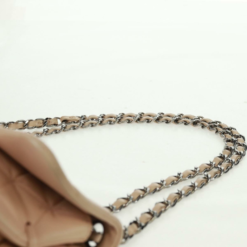 【日本直送】香奈兒 Chain Matelasse 2.55 單肩包，羊皮材質，粉紅色，銀色雙C標誌，正品編號 161670V-13