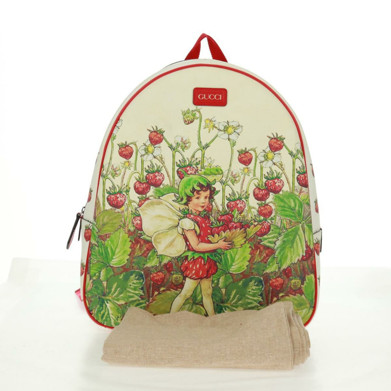 【日本直送】GUCCI 兒童草莓仙子背包 PVC 紅色銀色 433578 正品 162873SAM-11
