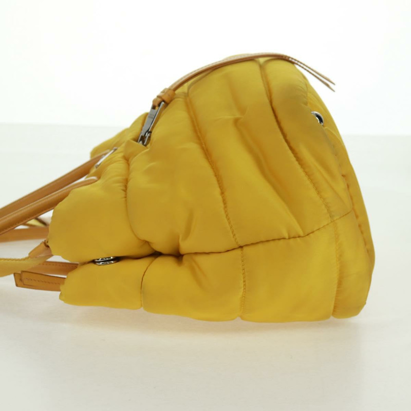 【日本直送】PRADA Test Bomber 手提包 尼龍 2way 黃 銀色 Auth 162845V-2