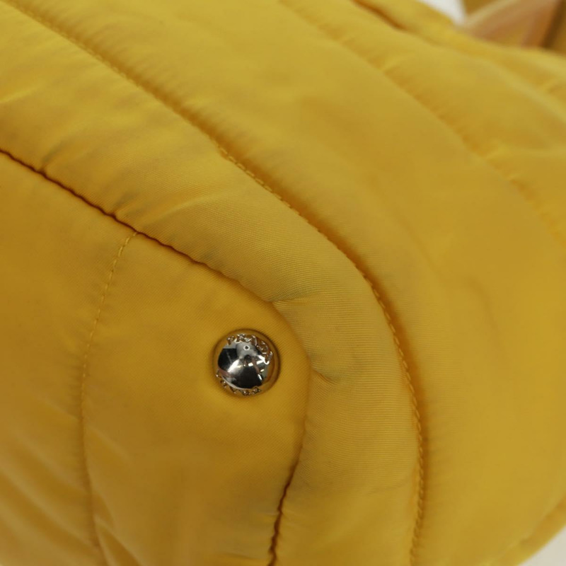 【日本直送】PRADA Test Bomber 手提包 尼龍 2way 黃 銀色 Auth 162845V-18