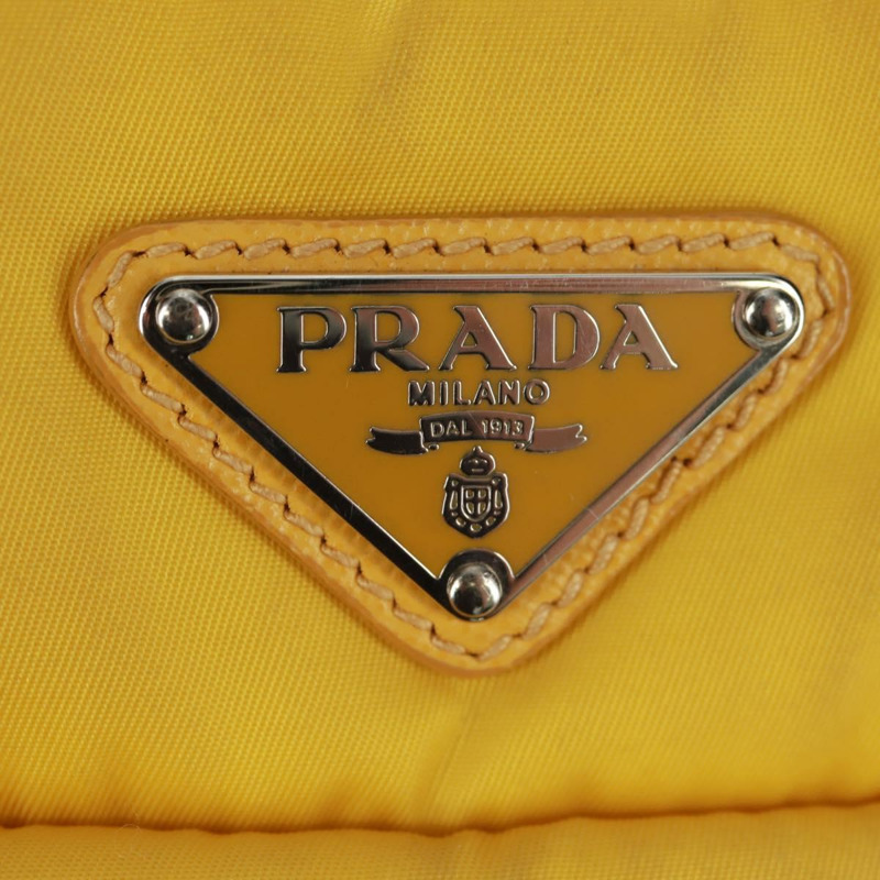 【日本直送】PRADA Test Bomber 手提包 尼龍 2way 黃 銀色 Auth 162845V-19