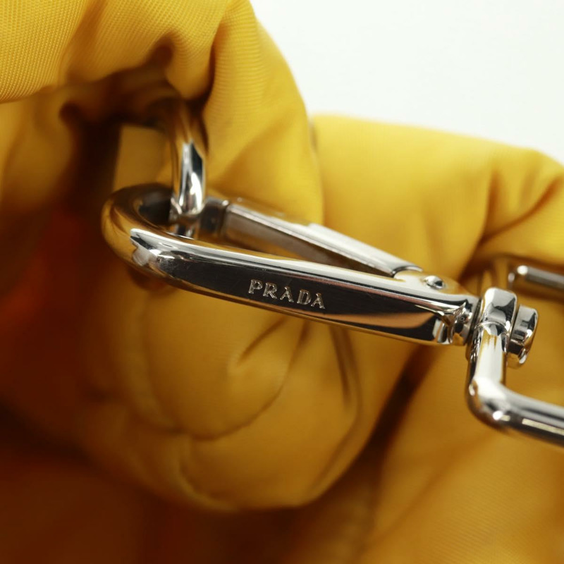 【日本直送】PRADA Test Bomber 手提包 尼龍 2way 黃 銀色 Auth 162845V-22