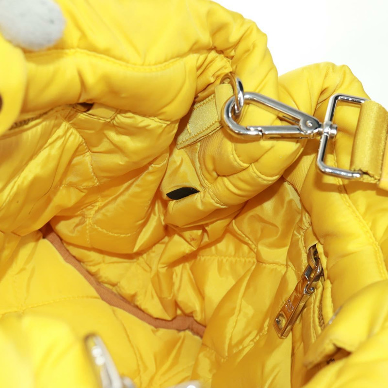 【日本直送】PRADA Test Bomber 手提包 尼龍 2way 黃 銀色 Auth 162845V-24