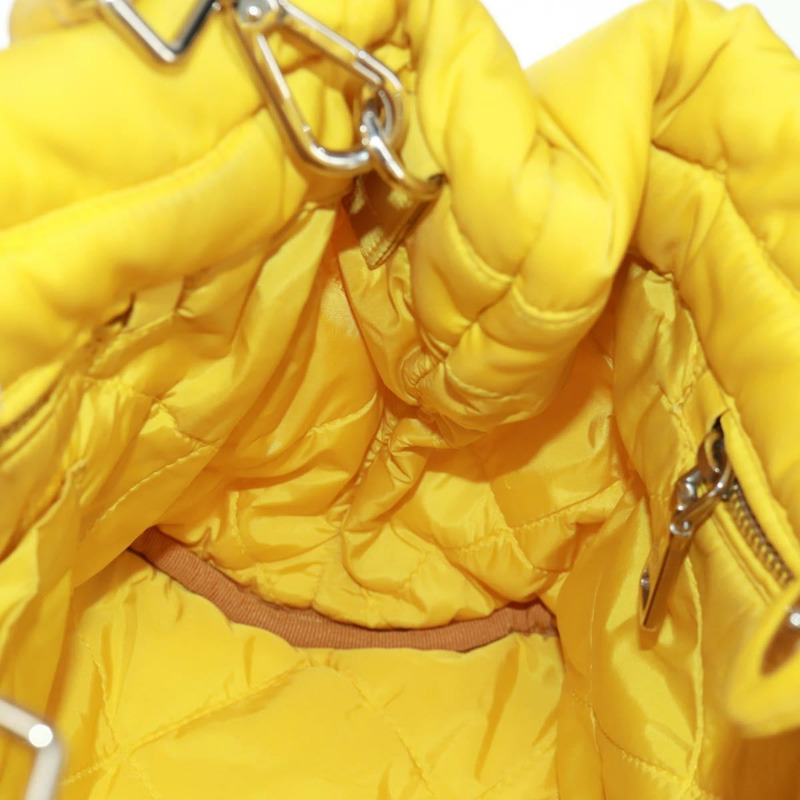 【日本直送】PRADA Test Bomber 手提包 尼龍 2way 黃 銀色 Auth 162845V-25