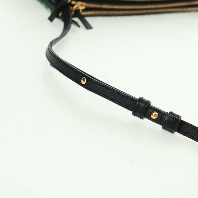 【日本直送】CELINE Trio 大單肩包，斜紋軟呢，綠色/金色，正品，貨號 162840V-13