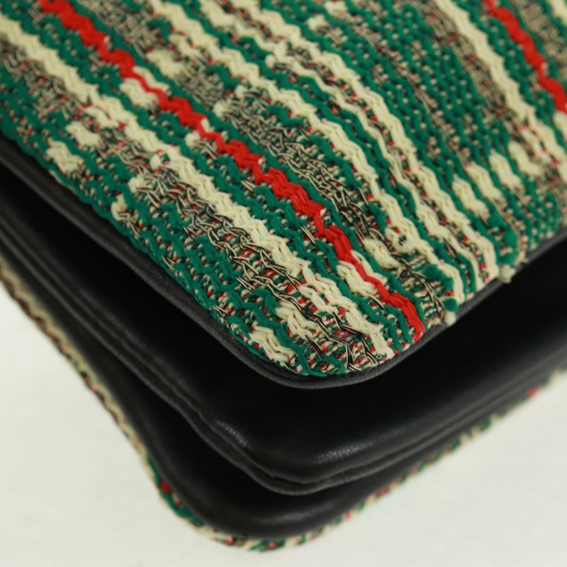 【日本直送】CELINE Trio 大單肩包，斜紋軟呢，綠色/金色，正品，貨號 162840V-15