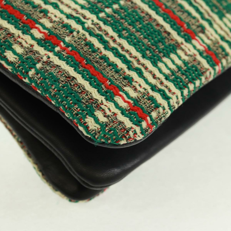 【日本直送】CELINE Trio 大單肩包，斜紋軟呢，綠色/金色，正品，貨號 162840V-17