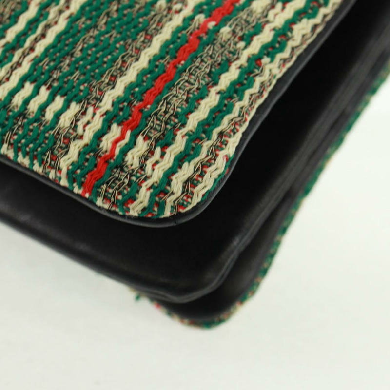 【日本直送】CELINE Trio 大單肩包，斜紋軟呢，綠色/金色，正品，貨號 162840V-18