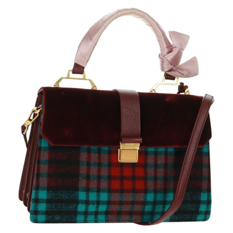 Miu Miu 天鵝絨手提包 2way 紅色金色 正品 162863SAV