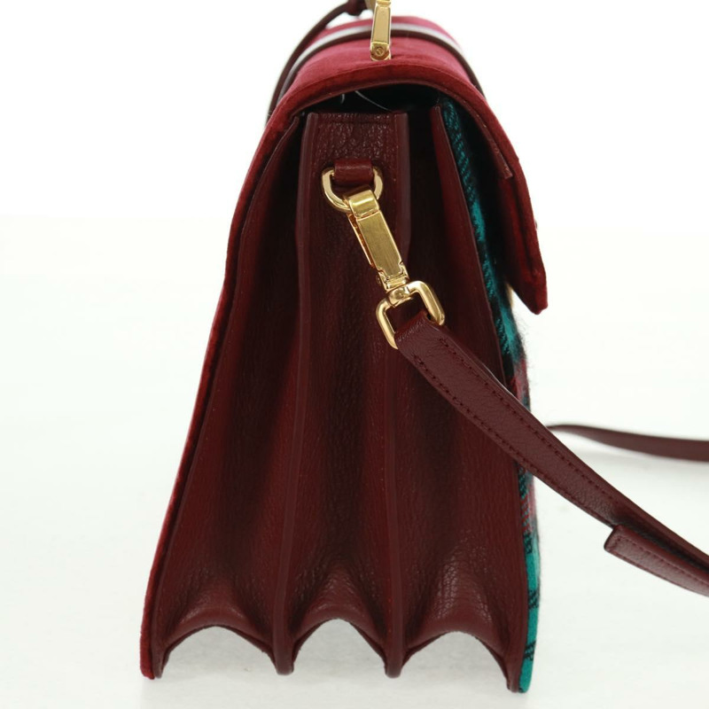 【日本直送】Miu Miu 天鵝絨手提包 2way 紅色金色 正品 162863SAV-3