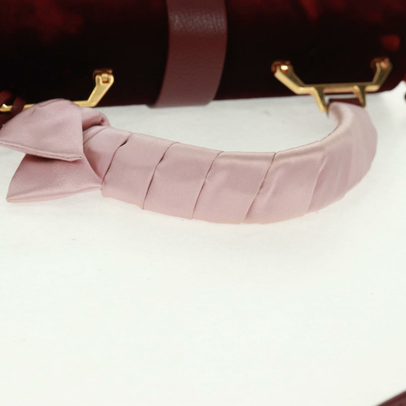 【日本直送】Miu Miu 天鵝絨手提包 2way 紅色金色 正品 162863SAV-6