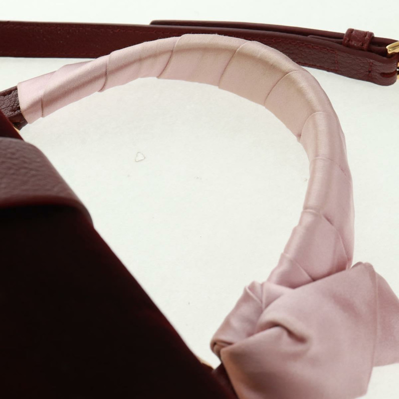 【日本直送】Miu Miu 天鵝絨手提包 2way 紅色金色 正品 162863SAV-7