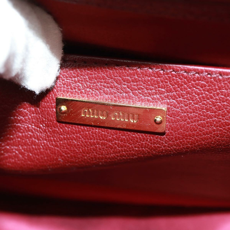 【日本直送】Miu Miu 天鵝絨手提包 2way 紅色金色 正品 162863SAV-24