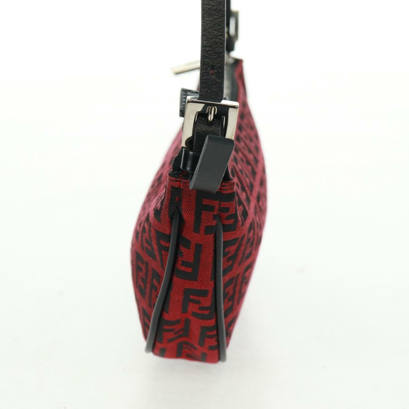 【日本直送】FENDI Zucchino帆布單肩包 紅色銀色 正品 160964V-2