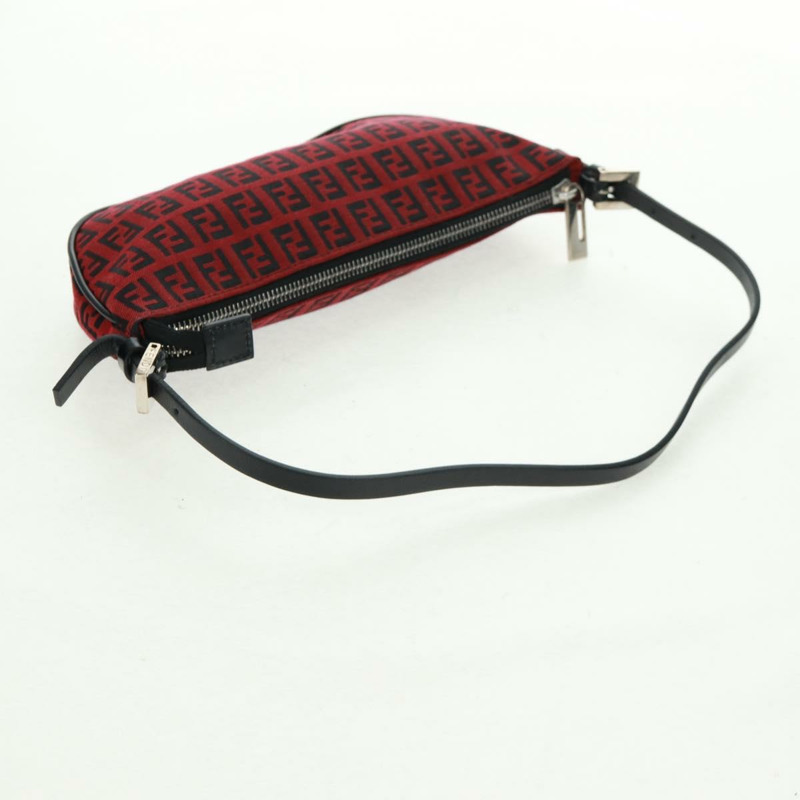 【日本直送】FENDI Zucchino帆布單肩包 紅色銀色 正品 160964V-6