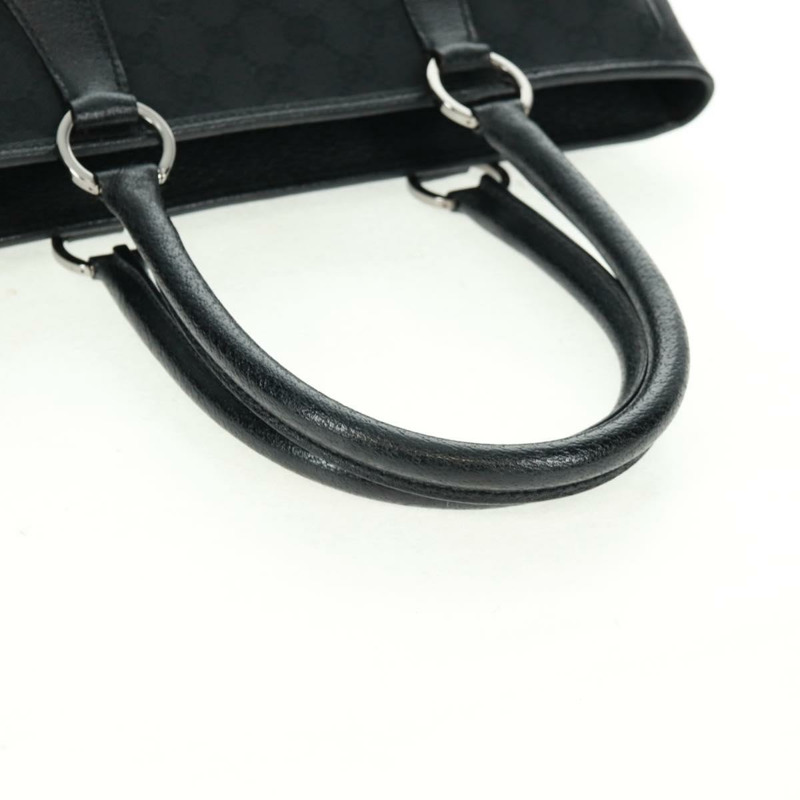 【日本直送】GUCCI GG帆布手提包 黑色 銀色 113011 正品 163073V-6