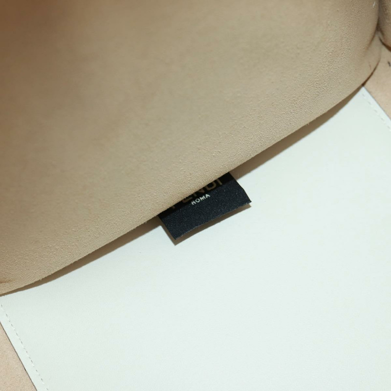 【日本直送】FENDI 白色金色皮革手提包，貨號 163410M-19