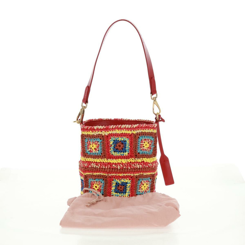 【日本直送】Miu Miu 拉菲草多色金色肩背包 正品 163050SAV-11