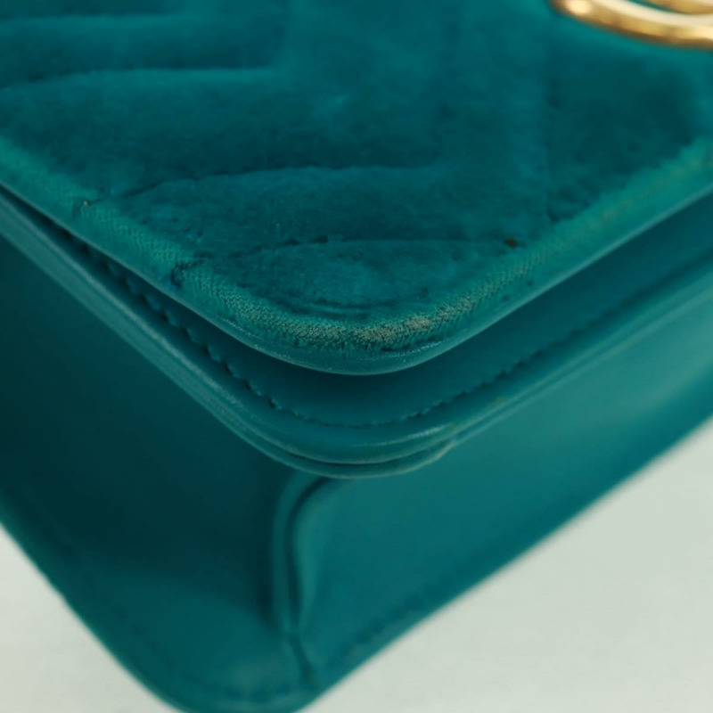 【日本直送】GUCCI GG Marmont 鏈條單肩包 絲絨 金色 祖母綠 488426 正品 163389V-7