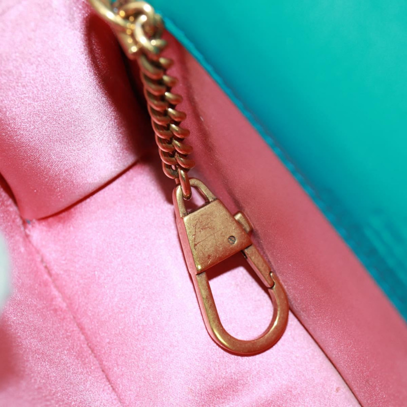 【日本直送】GUCCI GG Marmont 鏈條單肩包 絲絨 金色 祖母綠 488426 正品 163389V-9